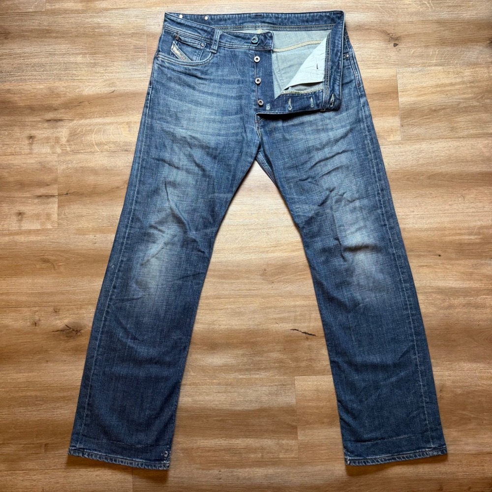 Diesel Deegull Jeans Mens 32x32 Blue Straight Leg Stretch Made in Italy 87P Y2K